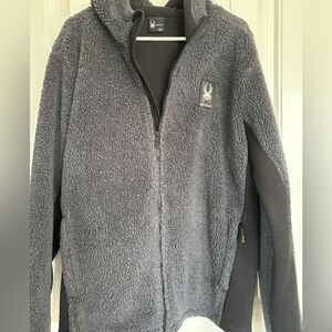Spyder Charcoal/Black Sherpa Full Zip Fleece Jacket
